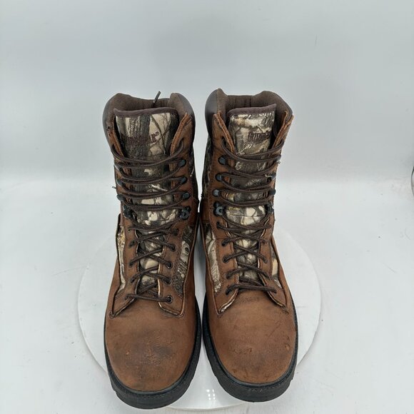 Guide Gear Waterproof Men Size 11 Brown Camouflage Leather Resistant Hiking Boot - Picture 3 of 12